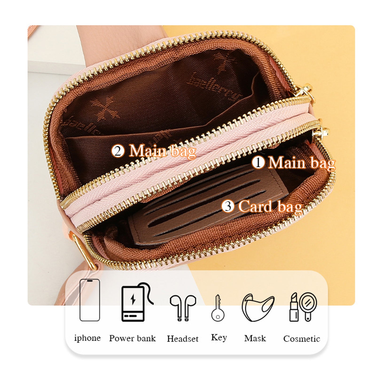 BAELLERRY N8916 Women's PU Leather Chest Bag Crossbody Bag Phone Pouch Purse BAELLERRY N8916 Women's PU Leather Chest Bag Crossbody Bag Phone Pouch Purse